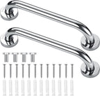 Blulu 2 Set Shower Grab Bar Stainless Steel Bathroom Grab Bar Handle Anti Slip Heavy Duty Bathtub Handle Support Balance Hand Rails for Bathroom Elderly Handicap Senior Pregnant (12 Inch)