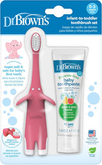 Dr. Brown's Infant-to-Toddler Toothbrush Set, 1.4 Ounce, Pink