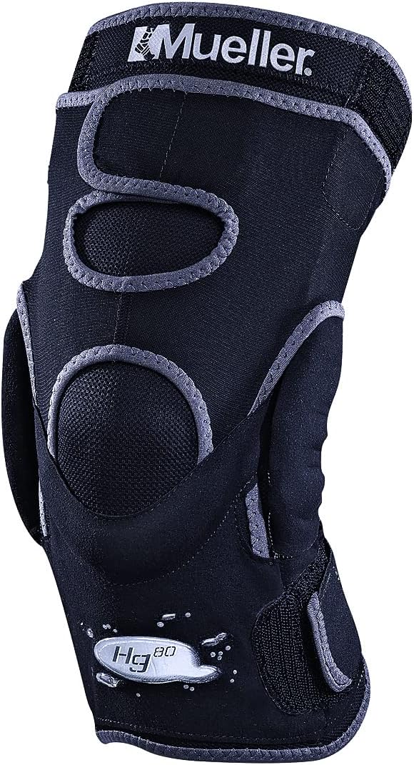 MUELLER Sports Medicine Hg80 Hinged Knee Brace, Knee Pain Relief Support for Men and Women, Ideal for Arthritis, Sprains, Prevents Hyperextension, Black, Large