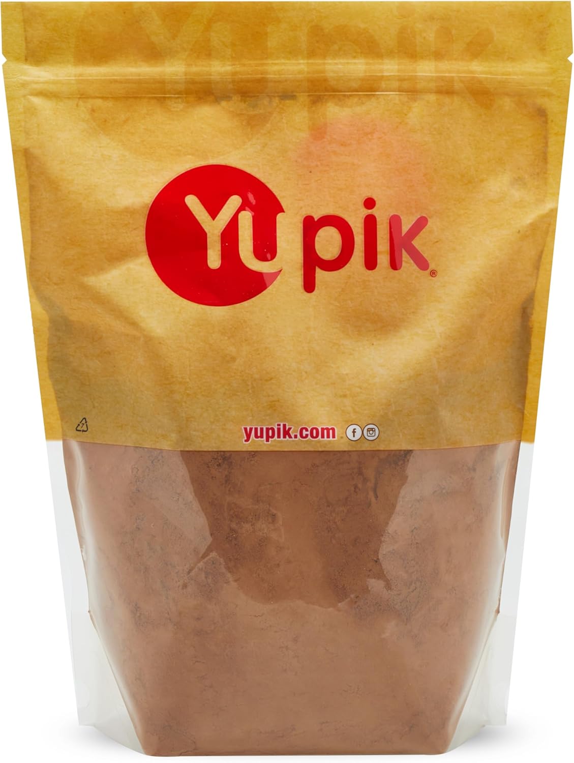 Yupik Natural Cocoa Powder, Unsweetened, 2.2 lb (35.2 oz), Gluten-Free, GMO-Free, Kosher, Vegan, Dairy-Free, No Sugar Added, No Additives, Excellent Source of Fiber & Iron, Ideal for Baking & Topping