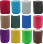 [12 Pack-3" x5Yards] MINGYUE Self Adhesive Bandage Wrap,Athletic Tape,Sports Tape,Wrist and Ankle Wrap Tape,Cohesive Bandage for Vet Wrap(12 Colors)