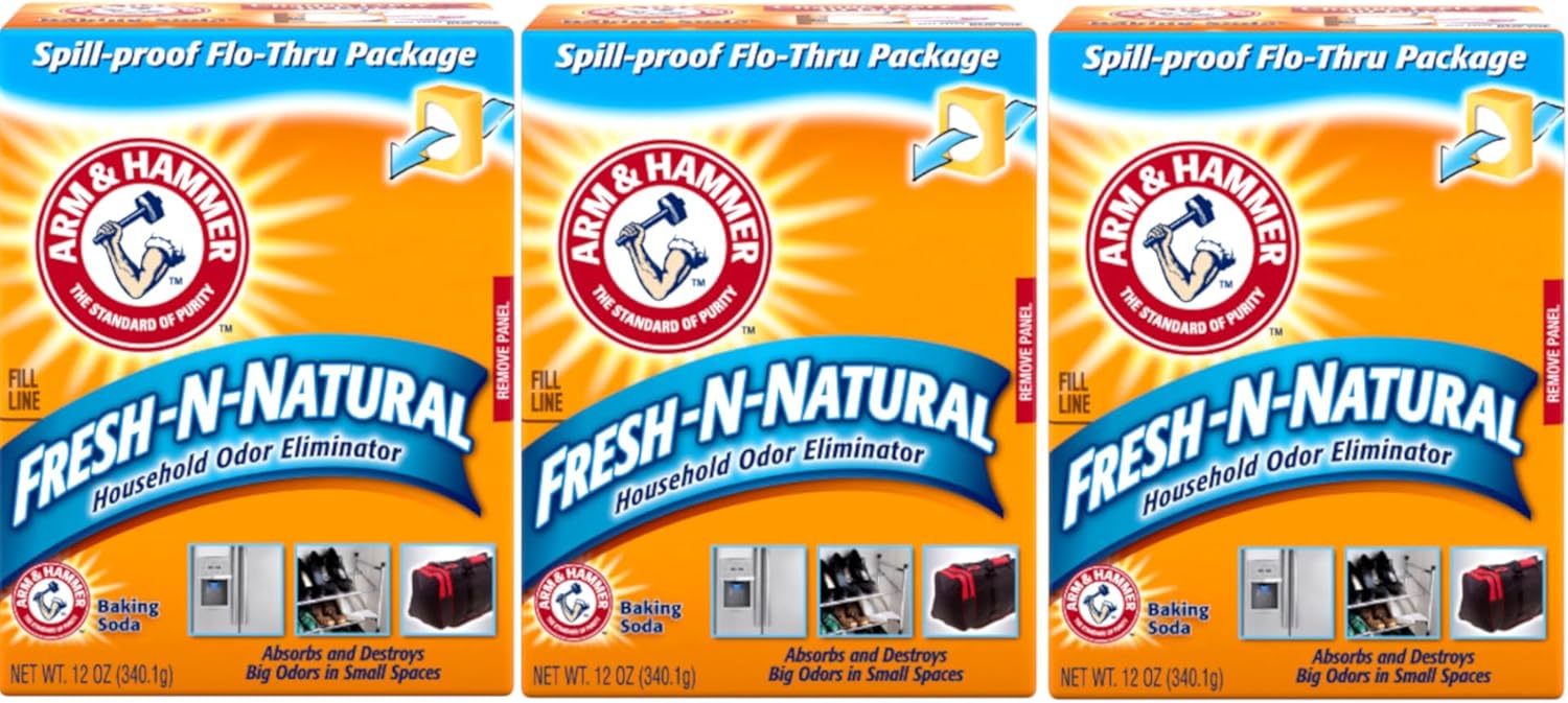 Arm & Hammer Baking Soda Fresh-n-Natural Odor Eliminator, 12 oz (Pack of 3)