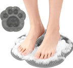 Shower Foot Scrubber Mat, 30x30cm Silicone Feet Cleaner with Strong Suction Cups and Storage Hook for Exfoliating & Washing, Gray
