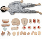 Trauma Nursing Manikin , Patient Care Medical Manikin for Training–5.74ft CPR Full Body with 30+ Skills: Wound Care,Catheterization –Ideal for Nursing Students& Medical Education