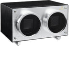 MOZSLY Double Watch Winder for Automatic Watches with Quiet Motor 12 Rotation Mode Setting AC Adapter or Battery Powered PU Leather