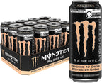 Monster Energy Reserve Peaches N' Crème Flavored Energy Drink, 175mg Caffeine, 473mL Cans, 12 Pack