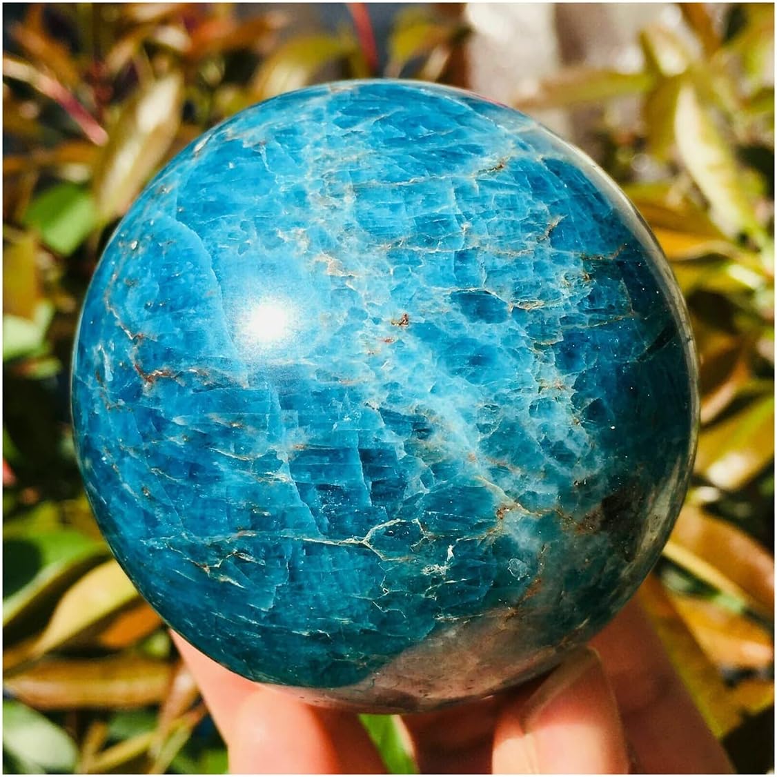 Crystal Stone Natural Blue Ball Sphere Quartz Crystal Mineral Presents (Size : 900g-1000g)