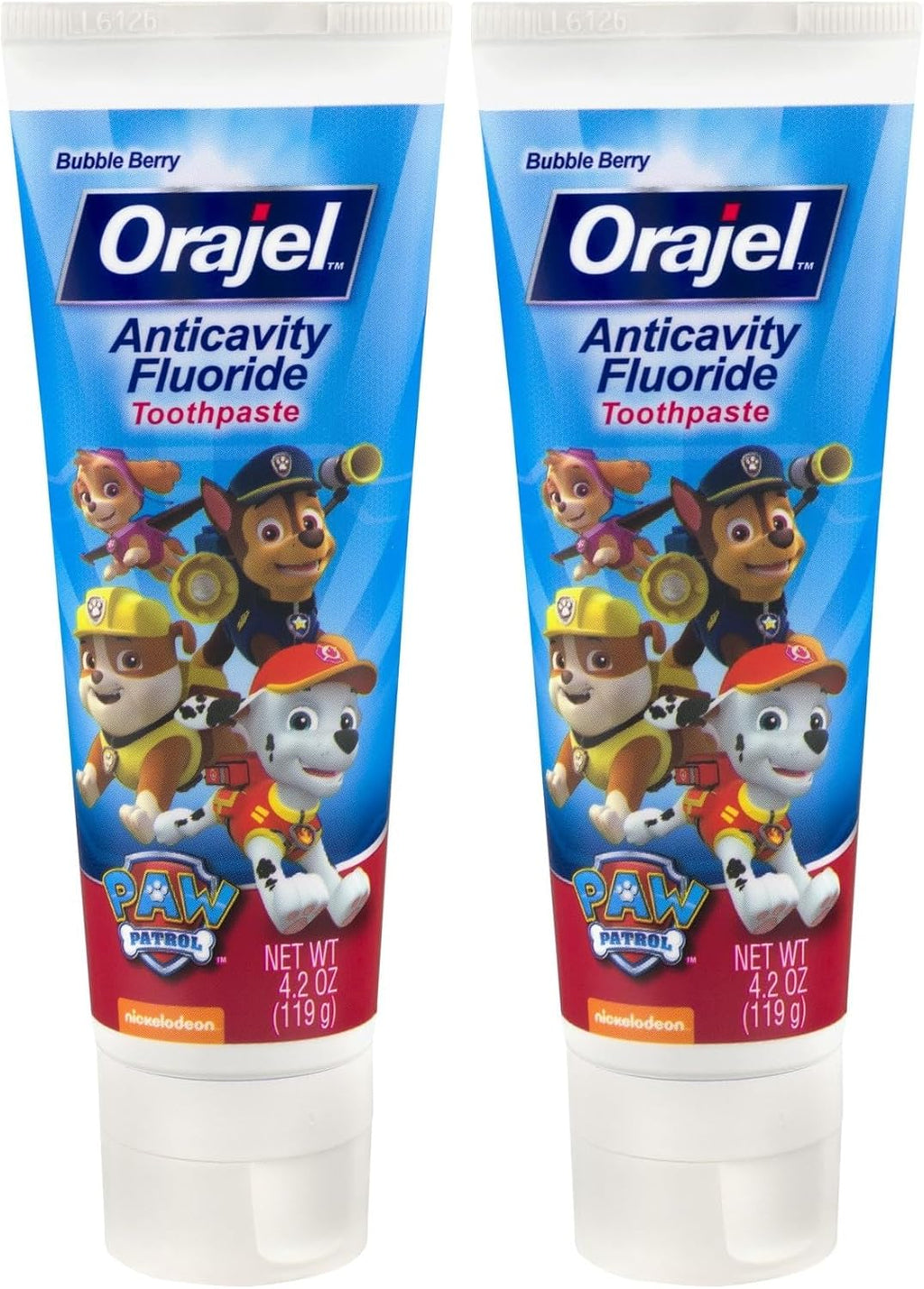 Orajel Toothpaste, Fruity Bubble Flavor, Fluoride | Kids | Paw Patrol | Anti-Cavity | 4.2oz Pack of 2