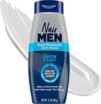 Nair Men Hair Remover Body Cream, Quick and Easy Body Hair Removal Cream for Men, Aloe and Lanolin, Dermatologist Tested, 12 Oz