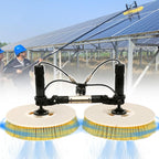 Solar Panel Electric Cleaning Tool, House Water Fed Pole Kit,Photovoltaic Panel Electric Cleaning Brush,Dual Brush Heads - 360° Counter-Rotating,with Water Pump + 20m Water Hose,3.5m