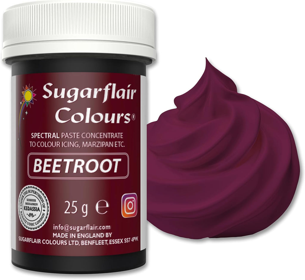 Sugarflair Colours Spectral Beetroot Food Colouring Paste, Highly Concentrated for Use with Sugar Pastes, Buttercream, Royal Icing or Cake Mix, Vibrant Colour Dye - 25g (Pack of 1)