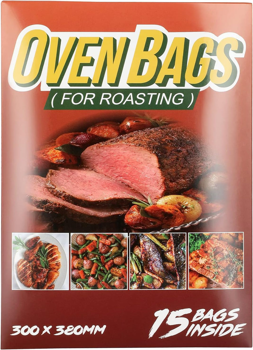 15Count Cooking Roasting Bags Suitable Size (12 x 15 Inch) Oven for Chicken Meat Fish and Vegetable