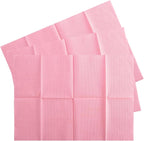 MAQIHAN 75pcs Dental Bibs Disposable - Pink Disposable Dentist Bibs for Nail, Tattoo, Lash, Paper Towels, Napkins, Desk Mat for Nail Table, Tattoo Tray Covers, Nail Tech Art Essential Stuff Supplies