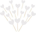 30 PCS Love Heart Cupcake Toppers Glitter Mixed Size Wedding Engagement Cupcake Picks Decorations for Wedding Anniversary Bridal Shower Birthday Valentine's Day Party Supplies Silver