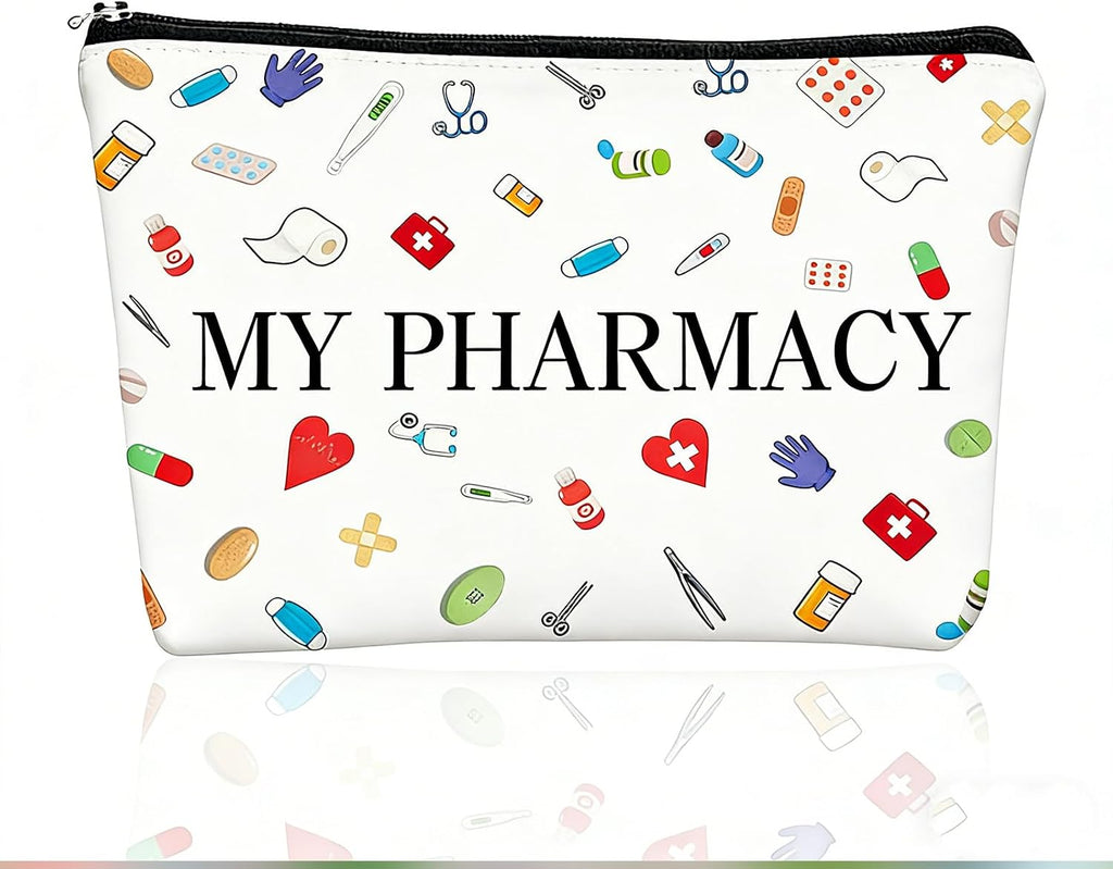 Medicine Storage Pouches, Medicine Bag for Traveling, Zipper Cosmetic Bags for Daily Use Storage Pouch, Portable Toiletry, Nurses, Women, Men