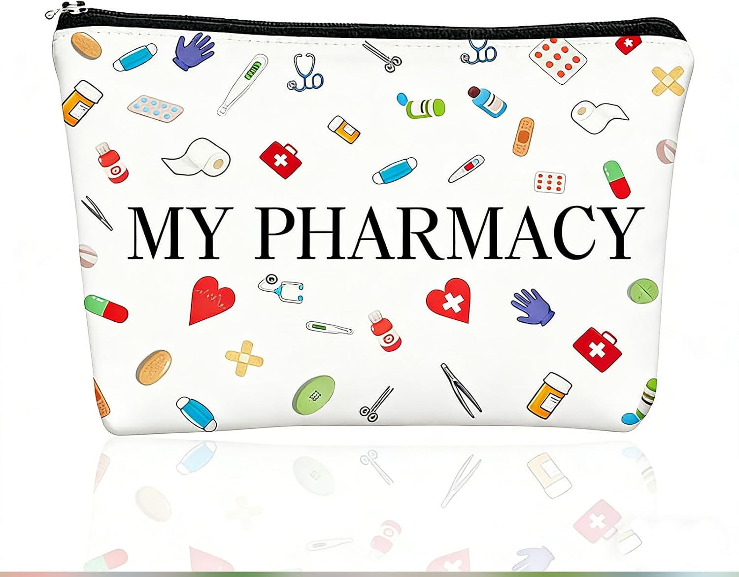 Medicine Storage Pouches, Medicine Bag for Traveling, Zipper Cosmetic Bags for Daily Use Storage Pouch, Portable Toiletry, Nurses, Women, Men