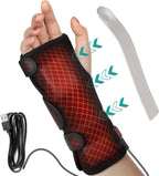 Wrist Thumb Brace Heating Pad for Arthritis and Carpal Tunnel Relief, Heated Wrap for Sprains Trigger Thumb, De Quervain's Tenosynovitis, Tendonitis Wrist Hand Pain Relief(No Battery)（L）
