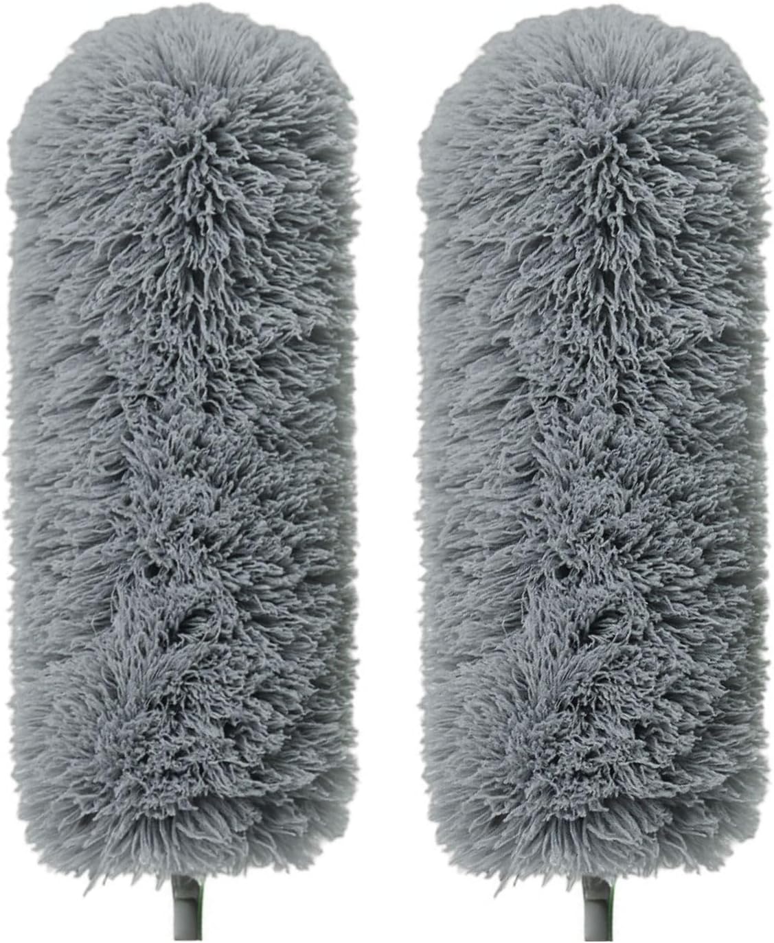 Extendable Feather Duster, Microfiber Duster, Ceiling Fan Duster, Feather Dusters for Cleaning, Dust Cleaner, Cobweb Duster - Electrostatic Bendable Head - Set of 2 Replacement Heads