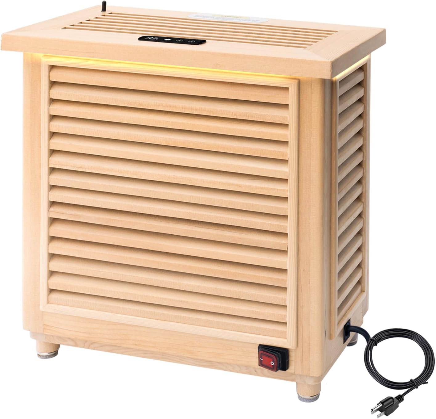 Far-Infrared Sauna Heater 110V 2KW Plug-in(20Amp) for 35-140 cu.ft Home Hotel Dry Sauna, High Heating Efficiency, Stone-Free, Hemlock Wood, Touch+WiFi, Max 165 °F Adjustable (2000W)