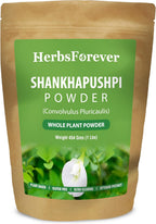 HerbsForever Shankhpushpi(Convolvulus Pluricaulis) Whole Plant Powder,Nervine & Brain Tonic, Cognitive Function |Wild Harvested,Non GMO,2X Potency,Ultra Clean-NO Sand & Mud, Steam Treated|16oz-1LBS