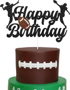 Hooqict Football Happy Birthday Cake Topper Football Cake Decorations Cupcake Topper for Kids Boys Men First Birthday Party Decorations Sport Theme Game Day Tailgate Party Supplies