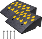 VEVOR Rubber Curb Ramp, 6" Rise Height 2 Pack, Heavy-Duty 33069 lbs/15 T Capacity Threshold Ramps, 19" L x 15" W Driveway Ramps with Stable Grid Structure for Cars, Wheelchairs, Bikes, Motorcycles