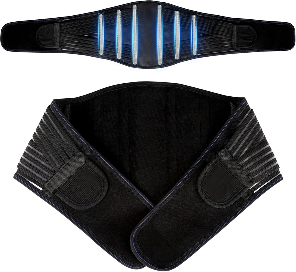Back Brace for Lower Back Pain Relief, Lumbar Support Belt for Men&Women for Work, Breathable Back Support Belt with 6 Flexible Spring, 2 Elastic Bands For Sciatica, Herniated Disc, Scoliosis (Small)