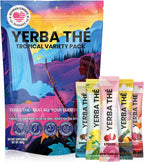 Yerba Mate Exotic Mixed Fruit Powder - Gut Health Drink with Probiotics & Prebiotics - Reduce Brain Fog, Relaxation & Focus- Natural Yerba Mate Clean Energy - Sugar-Free - 30 Sachets