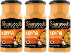 Sharwood’s Indian Cooking Sauce, Rich Authentic Flavor, Quick & Easy Meal Prep, 14.1 oz Glass Jars (3 Pack) (3 Pack, Korma)