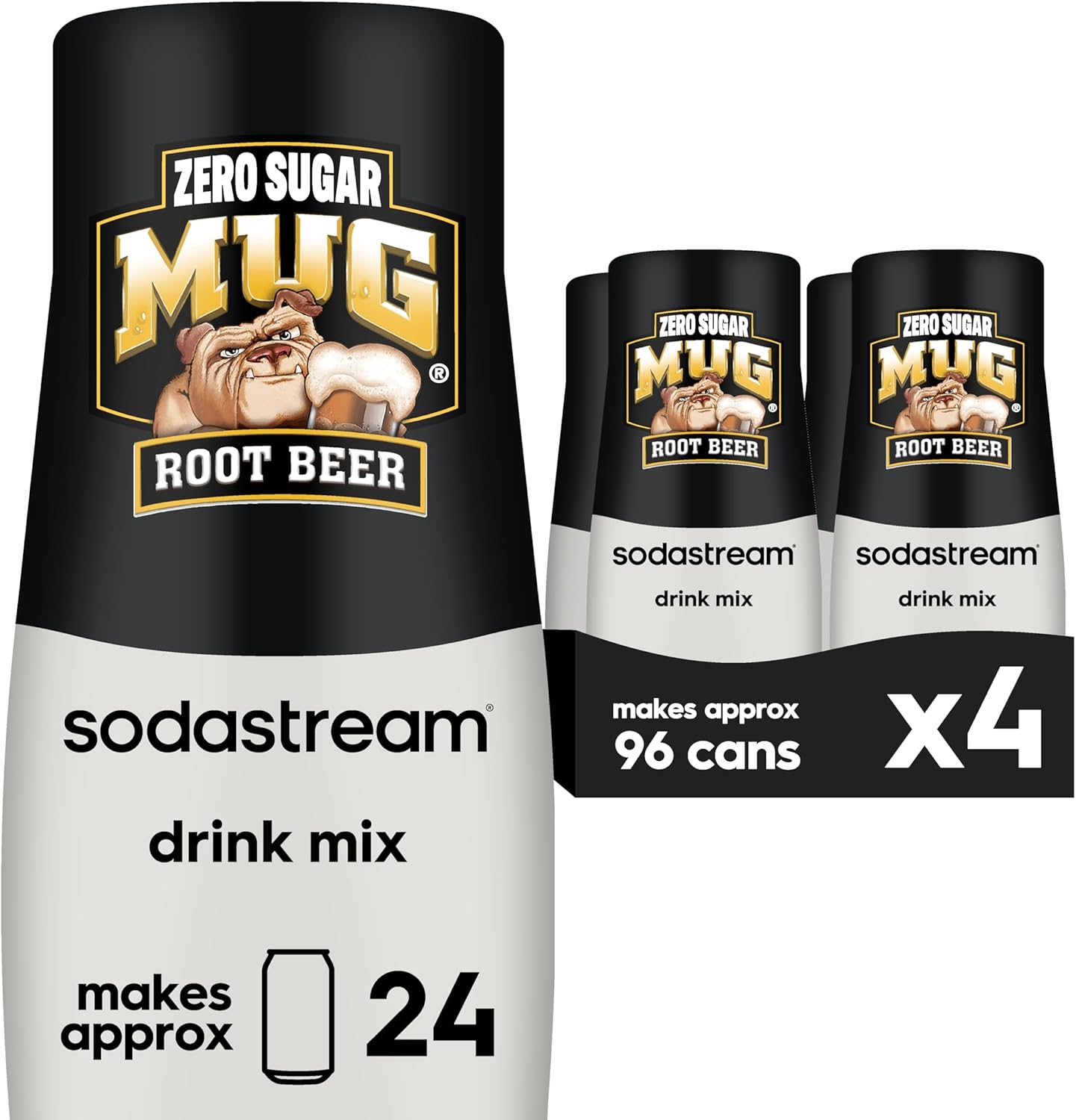 SodaStream Mug Root Beer Zero Sugar Drink Mix (440ml, Pack of 4)
