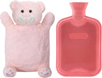 HomeTop Premium Classic Rubber Hot or Cold Water Bottle with Cute Stuffed Bear Cover