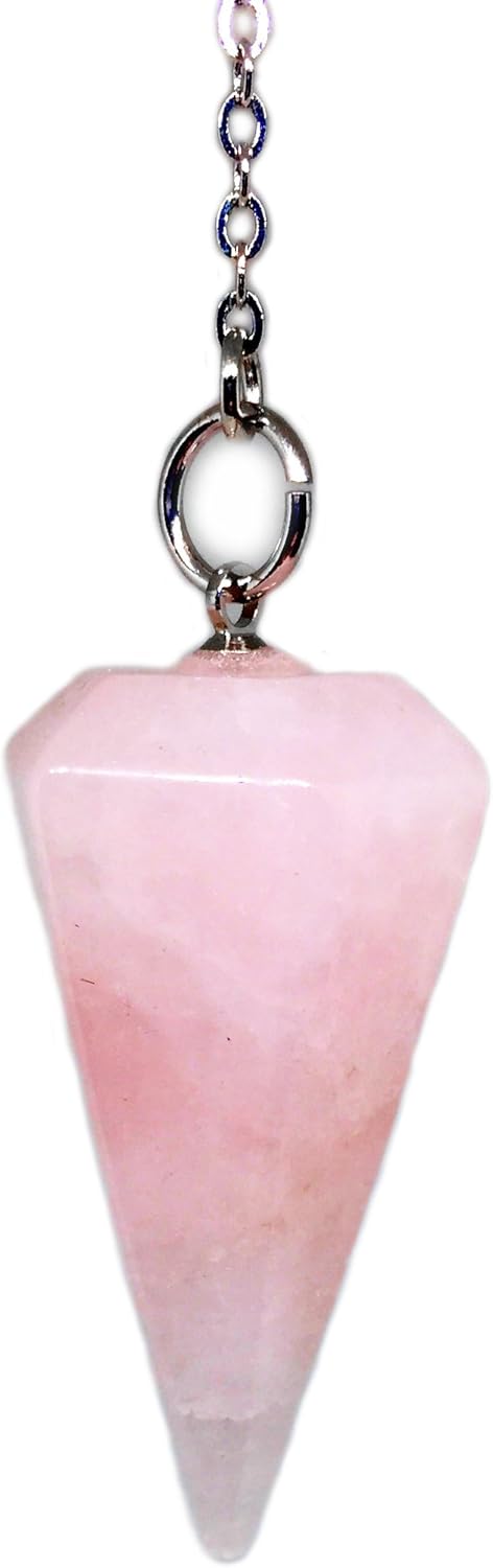 Polar Jade Pendulum Made of Natural Gemstone Crystals for Dowsing Divination Chakra Reiki. Pointed with Chain and Jewelry Pouch