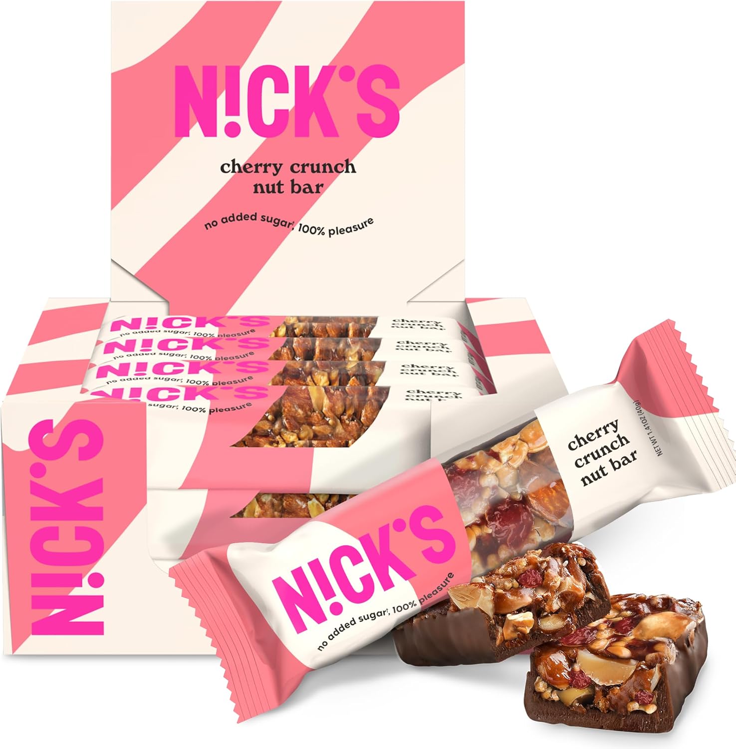 NICKS Keto Nut Bar Cherry Cashew Almond Chocolate, Keto Snack with 2g Sugar & 5g Net Carbs – Low Carb, High Flavor Protein Snack for Sports, Hiking & On-the-Go (pack of 12) 40.0 grams