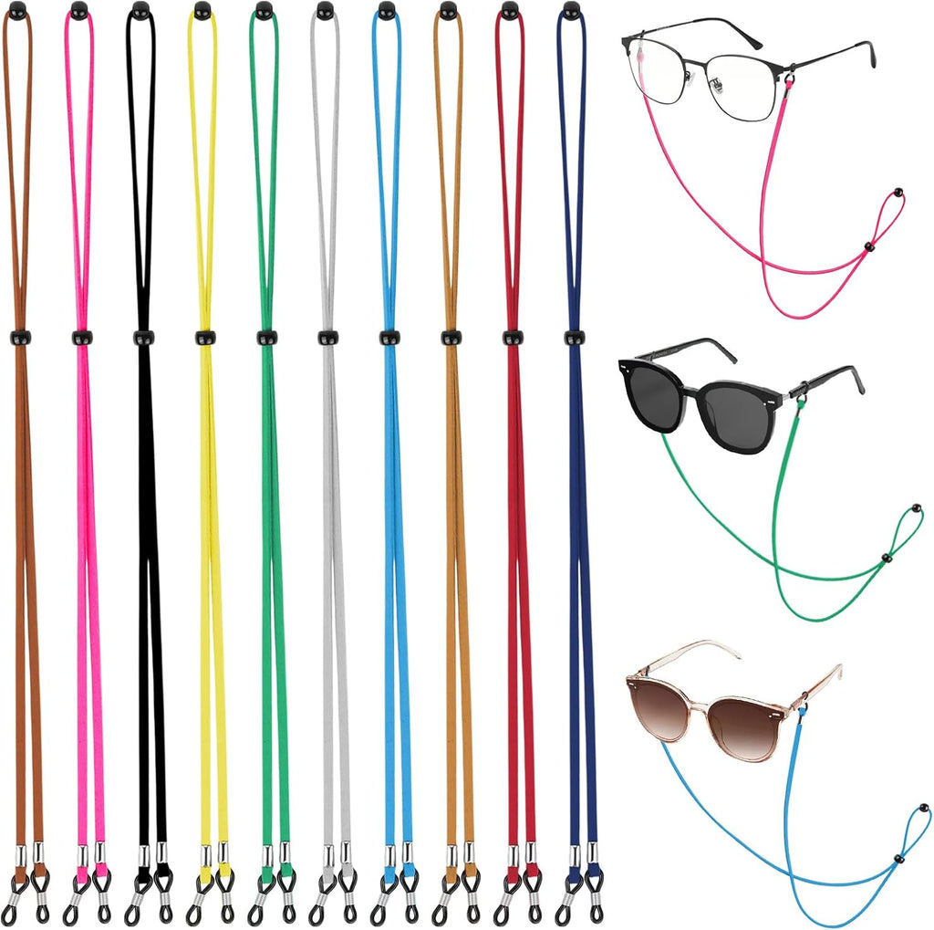 10 Pcs Glass Holder Straps, Adjustable Eyewear Retainer Lanyard Cord, Sunglass Eyeglass Chains Around Neck for Men Women Kids