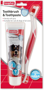 Beaphar Toothbrush and Toothpaste Kit, 100g, 2 Count (Pack of 1) (15303)