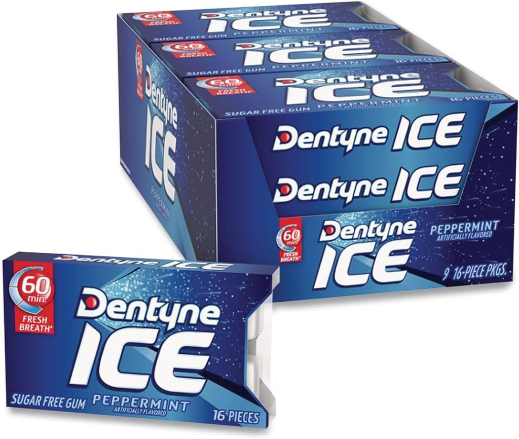 Dentyne Ice Peppermint, Sugar-free Gum: 18 Pack of 16 Pieces (288 count )