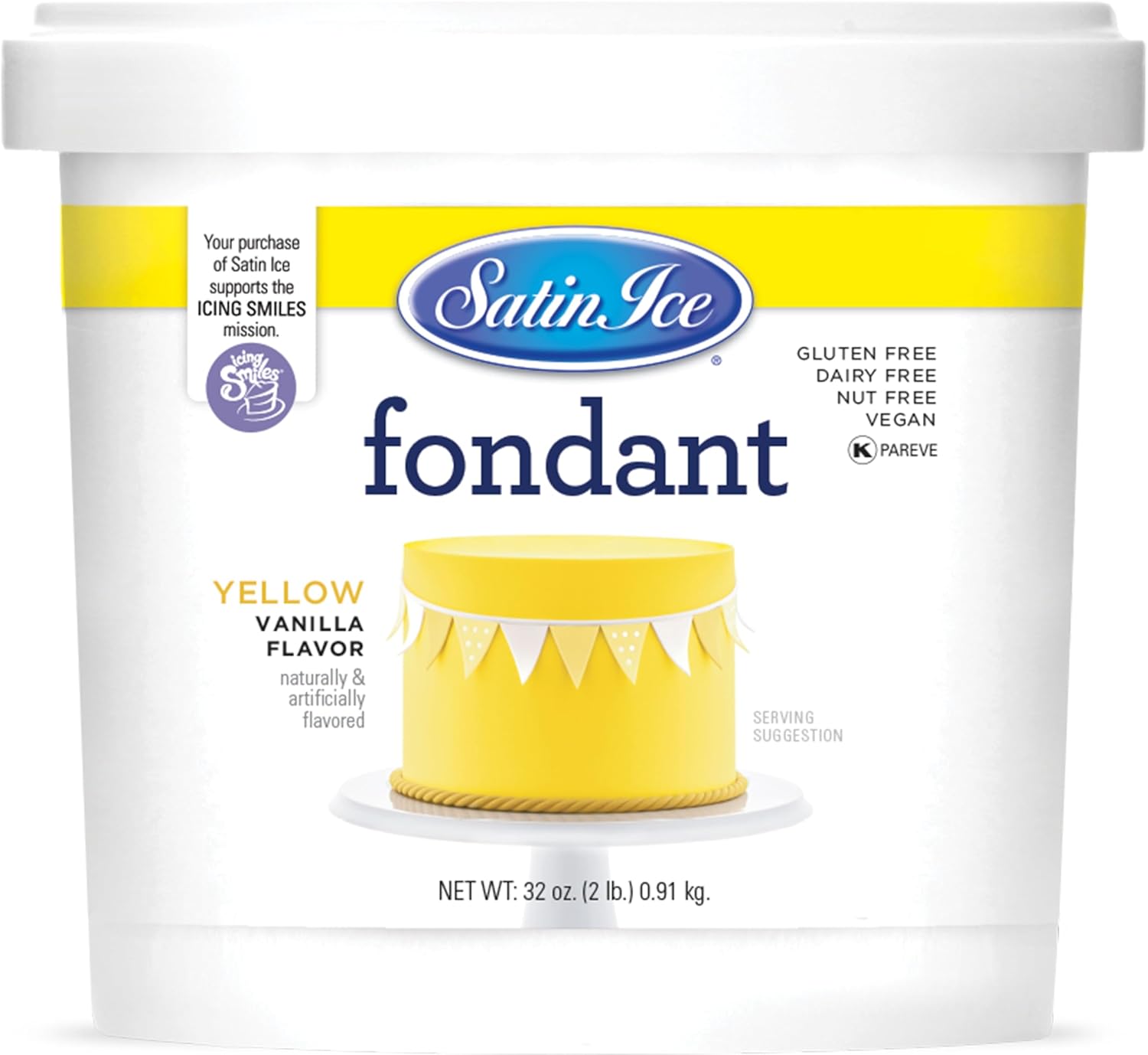 Satin Ice Fondant for Cake Decorating, Yellow (2 Pound)