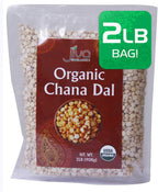 Jiva Organic Chana Dal 2 Pound Bag - Non-GMO, Premium, Certified - Split Desi Indian Chickpeas