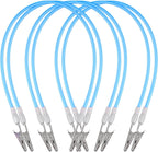 6Pcs Autoclavable Dental Flexible Medical Grade Silicone Bib/Bibs Holders Clips,Individually Wrapped Napkin Clips, with Stainless Steel Alligator/Extra Wide Neck Band (6, Neon Blue)