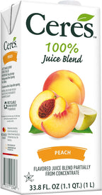Ceres 100% All Natural Pure Fruit Juice Blend, Peach - Gluten Free, Rich in Vitamin C, No Added Sugar or Preservatives, Cholesterol Free - 33.8 FL OZ (Pack of 1)