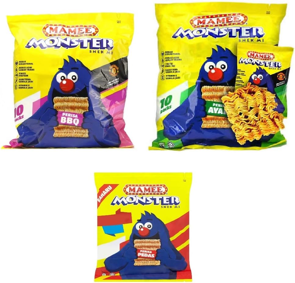 Mamee Monster Mix Flavor Snack Noodles 8 Packs x 25g