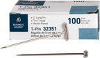 Business Source 32351 T-Pins 9/16-Inch Head Width 2-Inch L 100/BX Silver