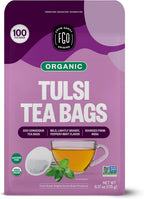 FGO Organic Tulsi Holy Basil Tea, 100 Count, Eco-Conscious Herbal Tea Bags, Resealable Bag, Caffeine Free, Packaging May Vary (Pack of 1)