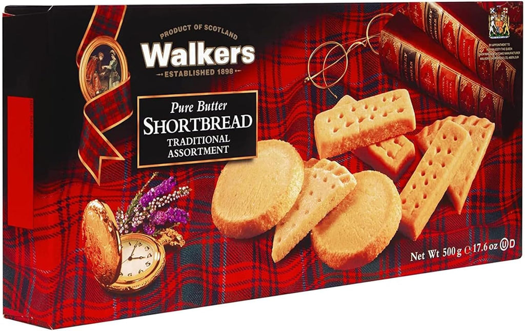 Walker's Shortbread Traditional Assortment, Pure Butter Shortbread Cookies, 17.6 Oz Box