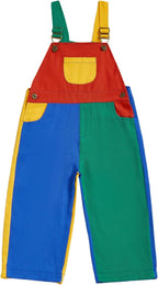 Fernvia Toddler Kids Baby Boy Girl Contrast Color Overalls Pants Clothes 2T 3T 4T 5T Adjustble Shoulder Strap Romper Workwear