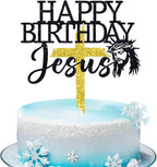 Happy Birthday Jesus Cake Topper, Merry Christmas, Jesus is the Reason for the Season, Christmas Birthday Party Decorations