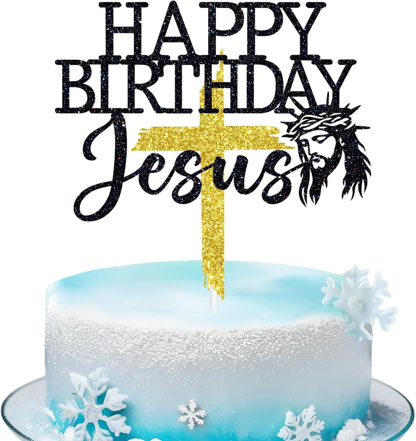 Happy Birthday Jesus Cake Topper, Merry Christmas, Jesus is the Reason for the Season, Christmas Birthday Party Decorations