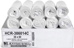 Aluf Plastics High Density Trash Bags, 60 Gallon, 200 Count, 14 Micron (eq), 38" x 60", Clear, for Bathroom, Office, Industrial, Commercial, Janitorial, Municipal, Recycling