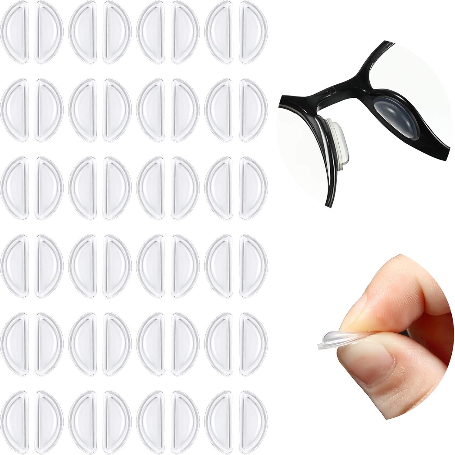 Frienda 12 Pairs Silicone Adhesive Eyeglass Nose Pads Anti-slip Nose Bridge Pads 3. 5 Mm/ 0. 4 Inch for Eyeglasses Sunglasses