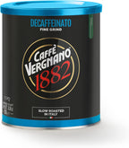 Caffe Vergnano Italian Finely Ground Decaf Coffee – 100% Arabica for Moka, Intensity Level 6 – Rich, Full Flavor Without Caffeine, Notes of Dried Fruit, Cocoa & Caramel - 8.82 oz Tin